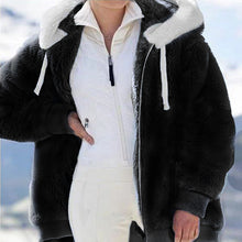 Load image into Gallery viewer, Winter Woman Oversized Plush Zip Hooded Jacket