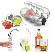 Load image into Gallery viewer, 4 Cavity Ice Cubes Maker Form For Ice Ball Ice Molds Flexible Silicone Whiskey Cocktail