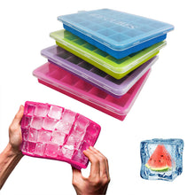 Load image into Gallery viewer, Silicone Ice Cube Maker Trays with Lids for Freezer Icecream Cold Drinks
