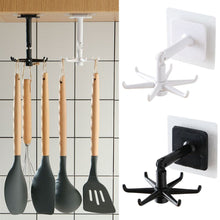 Load image into Gallery viewer, 3 Pack Kitchen Organizer Storage Holder Rack With 6 Rotatable Hooks