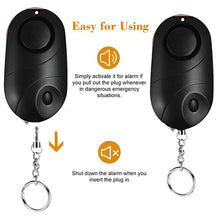 Load image into Gallery viewer, 2 Pack Safe Sound Personal Alarm Self Defense Alarm Keychain With Light