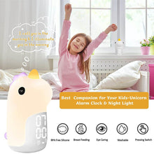 Load image into Gallery viewer, Cute Unicorn Night Light Alarm Clock
