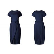 Load image into Gallery viewer, Women's Summer New Solid Color Anti-Sleeve Blouse Tied Dress