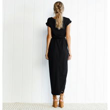 Load image into Gallery viewer, Women's Summer New Solid Color Anti-Sleeve Blouse Tied Dress