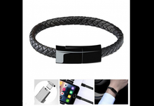 Load image into Gallery viewer, USB Data Charge Leather Bracelet