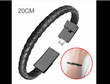 Load image into Gallery viewer, USB Data Charge Leather Bracelet