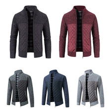 Load image into Gallery viewer, Mens Lightweight Color Block Stand Collar Zipper Puffer Jacket
