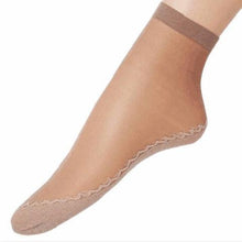 Load image into Gallery viewer, 10 Pairs Silky Anti-Slip Cotton Sole Sheer Ankle High Tights Hosiery Socks
