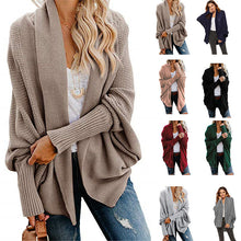 Load image into Gallery viewer, Womens Cardigan Sweaters Oversized Open Front Batwing Chunky Knit Outwear
