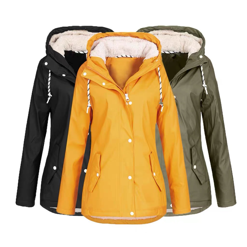 Womens Windproof Jacket Hooded Coats