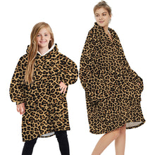 Load image into Gallery viewer, Adult Kids Winter Printed Oversize Hooded Blanket with Sleeve
