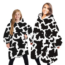 Load image into Gallery viewer, Adult Kids Winter Printed Oversize Hooded Blanket with Sleeve
