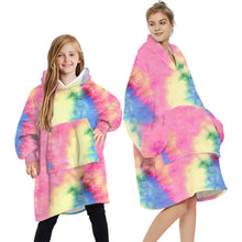 Load image into Gallery viewer, Adult Kids Winter Printed Oversize Hooded Blanket with Sleeve
