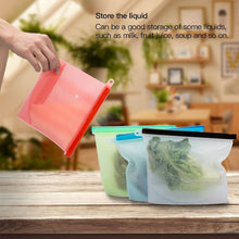 Load image into Gallery viewer, 4Pcs 1000Ml Silicone Food Bag  Reusable Silicone
