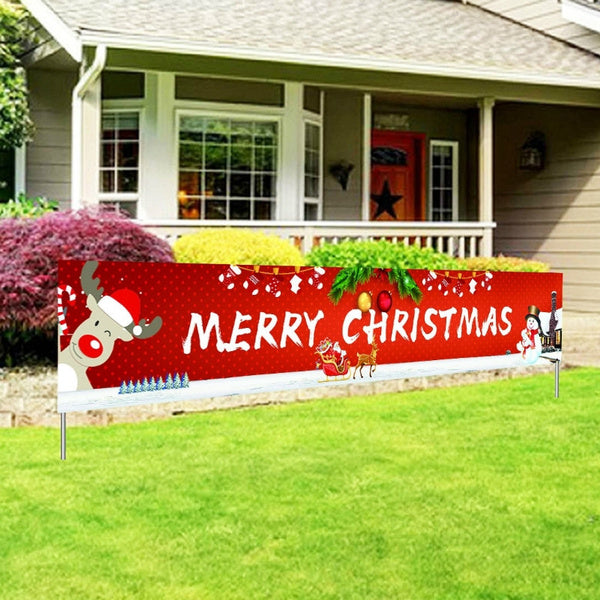 Merry Christmas Banner Huge Xmas Home Outdoor Party Decoration