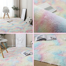 Load image into Gallery viewer, Rainbow Fluffy Rugs Nonslip Shaggy Area Rug Carpet Floor Mat
