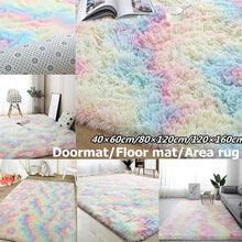 Load image into Gallery viewer, Rainbow Fluffy Rugs Nonslip Shaggy Area Rug Carpet Floor Mat
