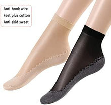 Load image into Gallery viewer, 10 Pairs Silky Anti-Slip Cotton Sole Sheer Ankle High Tights Hosiery Socks
