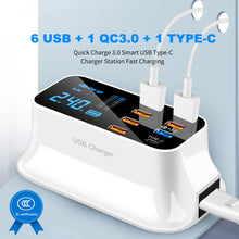 Load image into Gallery viewer, 8 Ports Quick Charge 3.0 Led Display USB Charger
