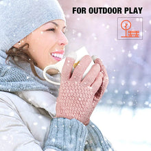 Load image into Gallery viewer, 2 Pairs Women Winter Touch Screen Gloves Warm Lined Knit Gloves
