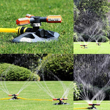 Load image into Gallery viewer, Adjustable 360 Degree 3-arm Rotating Sprinklers Grass Lawn Automatic Watering Nozzles
