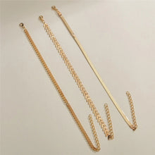 Load image into Gallery viewer, 3Pcs/Set Gold Color Simple Chain Anklets
