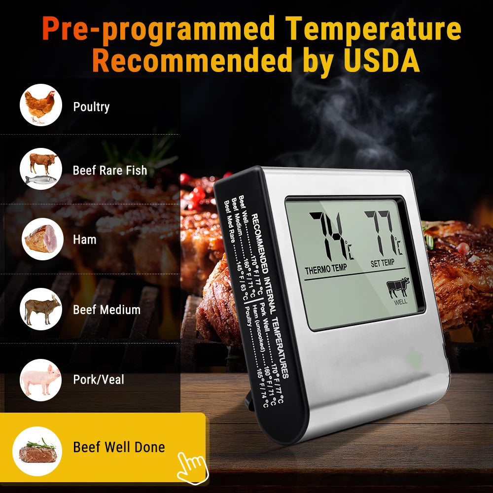 Digital BBQ Meat Thermometer Grill Oven Thermomet